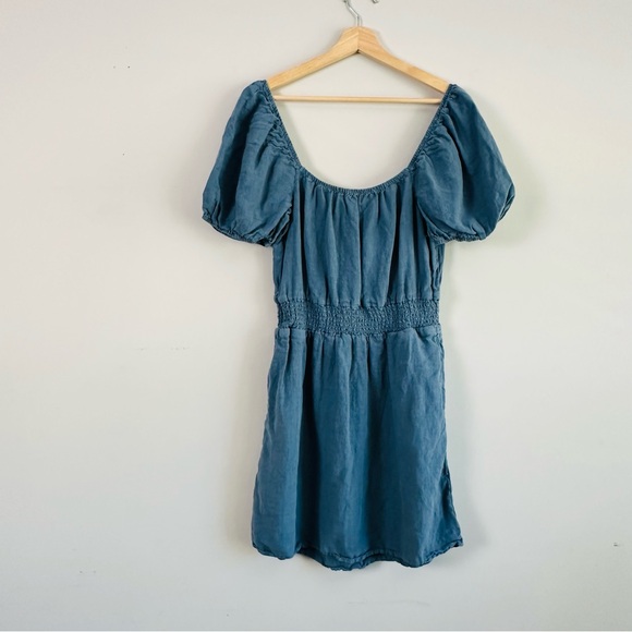 $148 Anthropologie Cloth & Stone Linen Tie Front Mini Dress - Picture 7 of 9